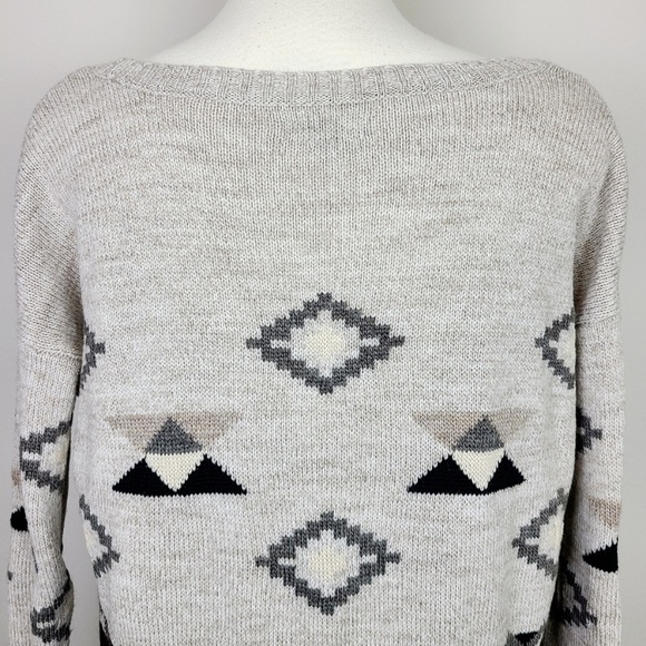 American Eagle Outfitters Aztec Print Wool Blend Crewneck Sweater Medium - Picture 5 of 13